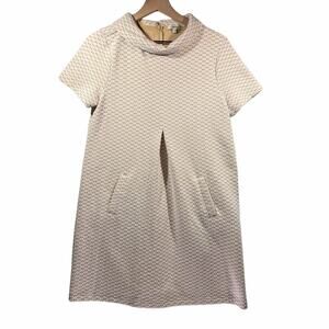 Tyler Boe Yellow and White White Geometric Print Mod Knit Dress Cotton Blend M